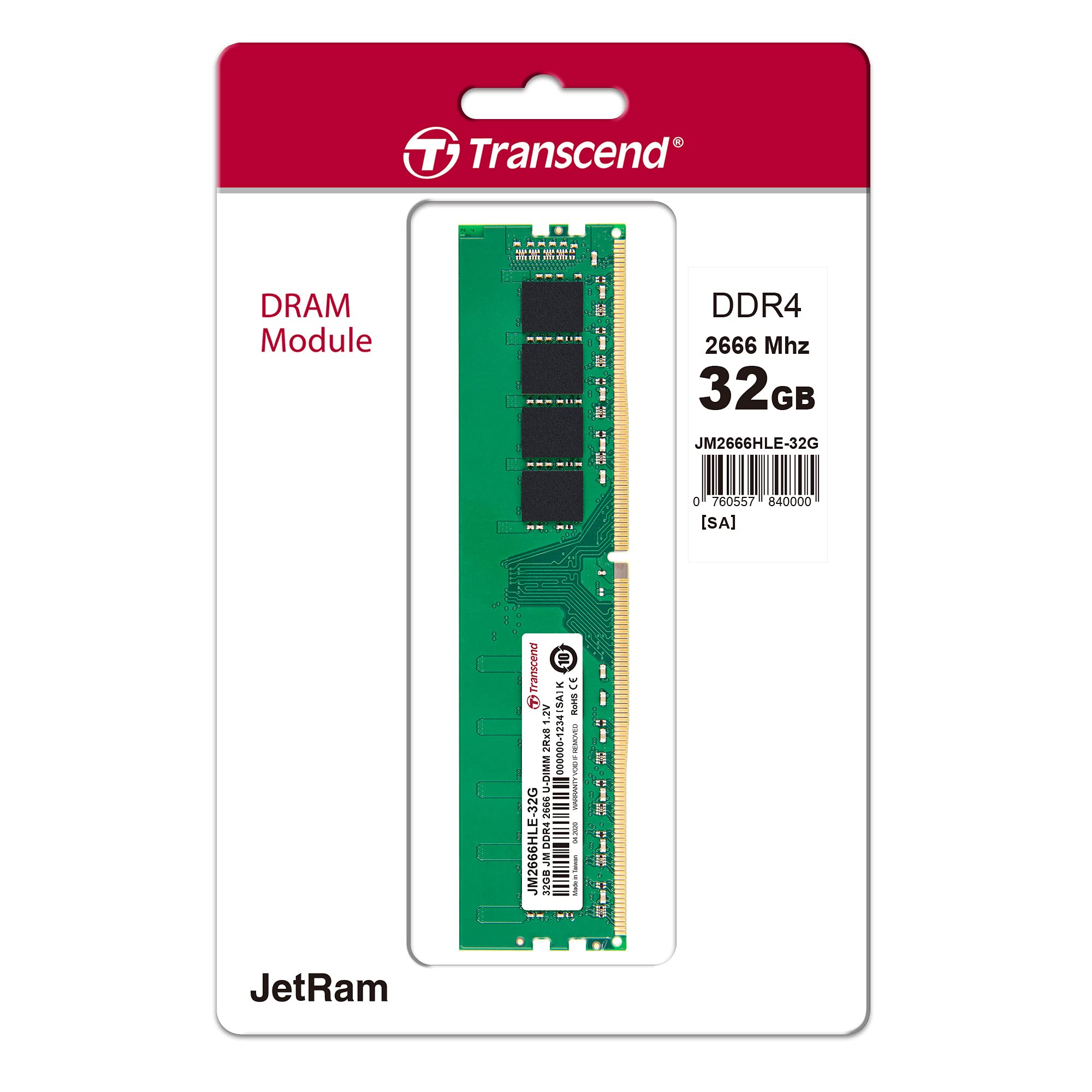 MODULO DDR4 TRANSCEND 32G 2666 U-DIMM